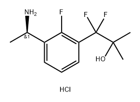 (R)-1-(3-(1-氨基乙基)-2-氟苯基)-1,1-二氟-2-甲基丙-2-醇盐酸盐 结构式