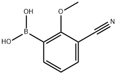 (3-氰基-2-甲氧基苯基)硼酸 结构式