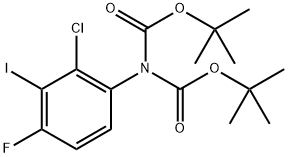 二叔丁基(2-氯-4-氟-3-碘苯基)亚氨基二碳酸酯 结构式