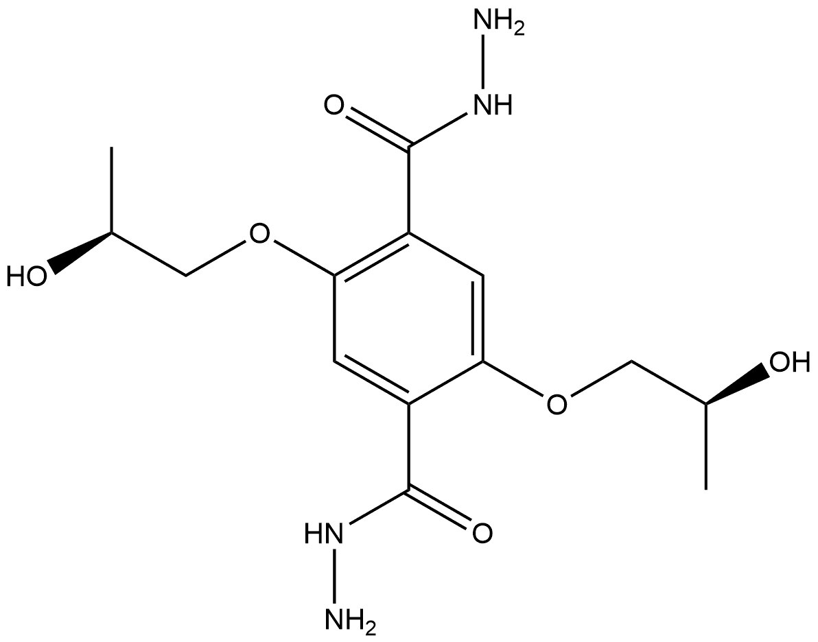 1,4-Benzenedicarboxylic acid, 2,5-bis[(2S)-2-hydroxypropoxy]-, 1,4-dihydrazide 结构式