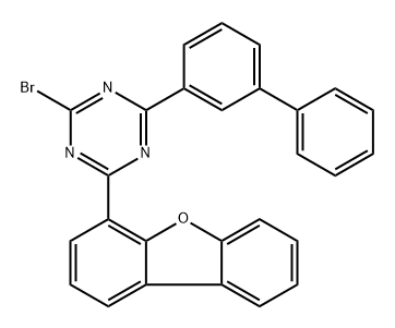 2-[1,1′-biphenyl]-3-yl-4-bromo-6-(4-dibenzofuranyl)-1,3,5-Triazine 结构式