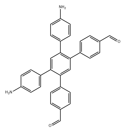 4',6'-双(4-氨基苯基)-[1,1':3',1''-三联苯]-4,4''-二甲醛 结构式