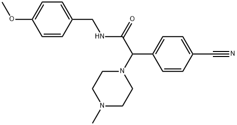 2-(4-cyanophenyl)-N-(4-methoxybenzyl)-2-(4-methylpiperazin-1-yl)acetamide 结构式