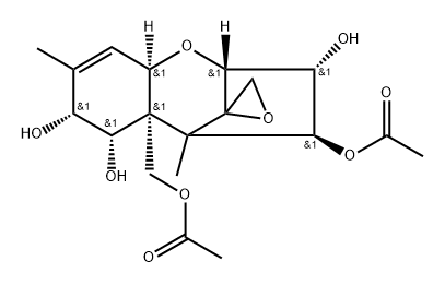 12,13-Epoxytrichothec-9-ene-3α,4β,7α,8α,15-pentol 4,15-diacetate 结构式