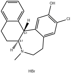 5H-Benzo[d]naphth[2,1-b]azepin-12-ol, 11-chloro-6,6a,7,8,9,13b-hexahydro-7-methyl-, hydrobromide (1:1), (6aS,13bR)- 结构式