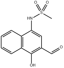 N-(3-甲酰基-4-羟基萘-1-基)甲磺酰胺 结构式