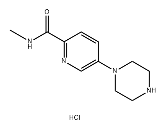 N-甲基-5-(哌嗪-1-基)吡啶酰胺盐酸盐 结构式