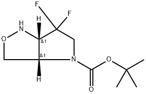 (3AS,6AS)-6,6-二氟六氢-4H-吡咯并[3,2-C]异噁唑-4-羧酸叔丁酯 结构式