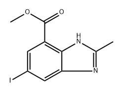 methyl 6-iodo-2-methyl-1H-benzo[d]imidazole-4-carboxylate 结构式
