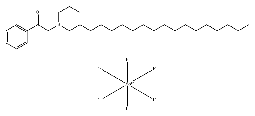 SulfoniuM, octadecyl(2-oxo-2-phenylethyl)propyl-, (OC-6-11)-hexafluoroantiMonate(1-) (9CI) 结构式