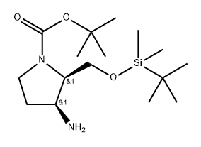 (2R,3S)-叔丁基 3-氨基-2-((叔丁基二甲基硅烷氧基)甲基)吡咯烷-1-羧酸酯 结构式