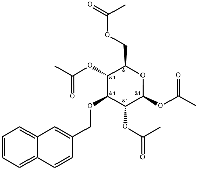 1,2,4,6-四-O-乙酰基-3- O-(2-萘基甲基)-Β-D-吡喃葡萄糖 结构式