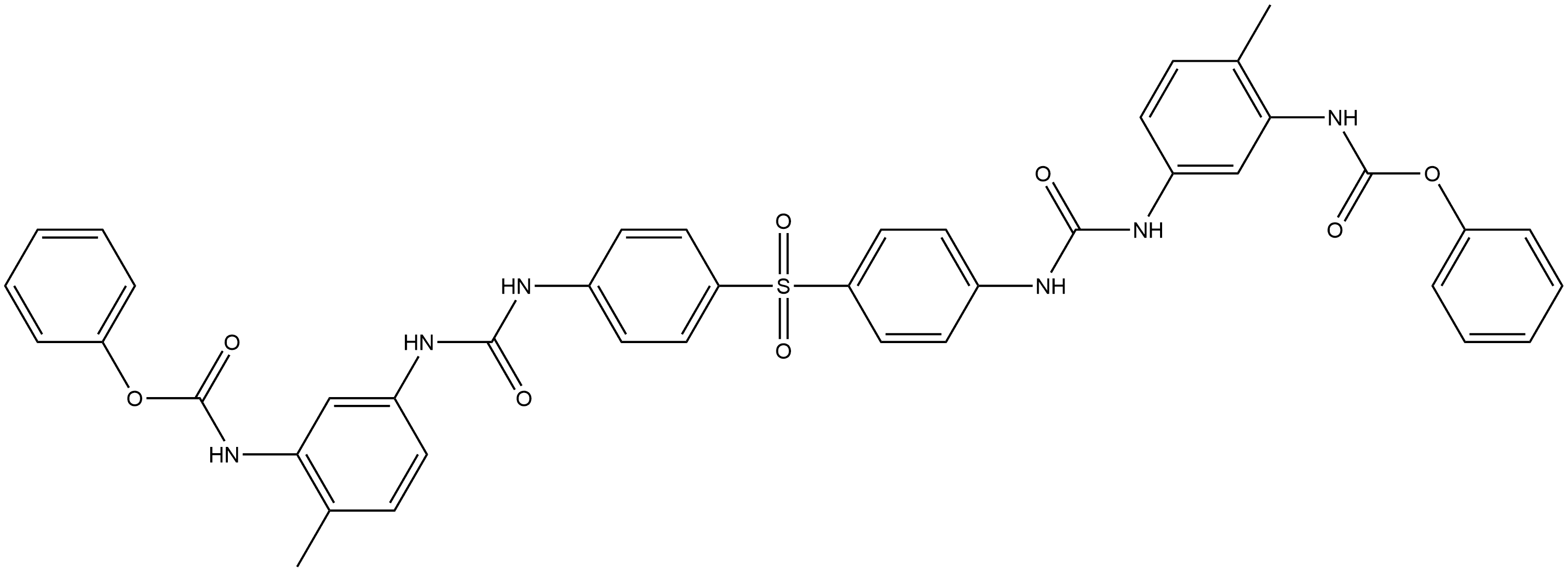 Carbamic acid, N,N'-[sulfonylbis[4,1-phenyleneiminocarbonylimino(6-methyl-3,1-phenylene)]]bis-, C,C'-diphenyl ester 结构式