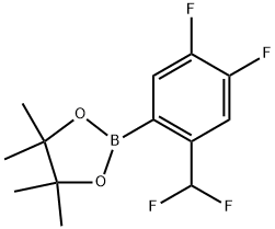 2-(2-(二氟甲基)-4,5-二氟苯基)-4,4,5,5-四甲基-1,3,2-二氧杂硼烷 结构式