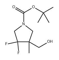 tert-butyl 3,3-difluoro-4-(hydroxymethyl)-4-methyl-pyrrolidine-1-carboxylate 结构式