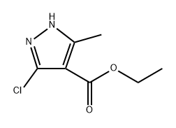 3-氯-5-甲基-1H-吡唑-4-羧酸乙酯 结构式