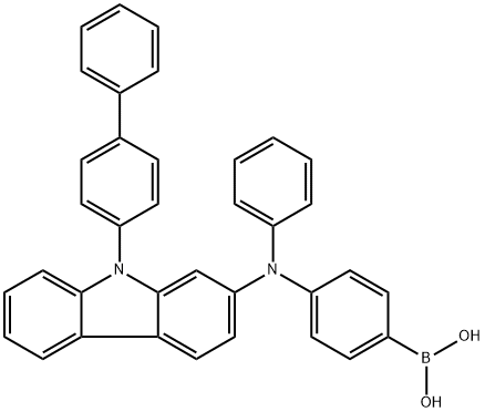 (4-((9-([1,1'-BIPHENYL]-4-YL)-9H-CARBAZOL-2-YL)(PHENYL)AMINO)PHENYL)BORONIC ACID 结构式