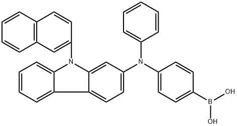 (4-((9-(NAPHTHALEN-2-YL)-9H-CARBAZOL-2-YL)(PHENYL)AMINO)PHENYL)BORONIC ACID 结构式