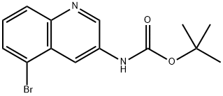 (5-溴喹啉-3-基)氨基甲酸叔丁酯 结构式