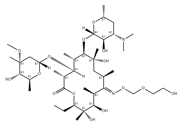 (E)-O-Demethylroxithromycin 结构式