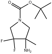 1-Pyrrolidinecarboxylic acid, 3-amino-4,4-difluoro-3-methyl-, 1,1-dimethylethyl ester 结构式