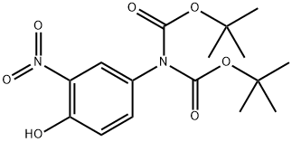 (4-羟基-3-硝基苯基)亚氨基二碳酸二叔丁酯 结构式