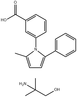 Benzoic acid, m-(2-methyl-5-phenylpyrrol-1-yl)-, compd. with 2-amino-2-methyl-1-propanol (1:1) (8CI) 结构式