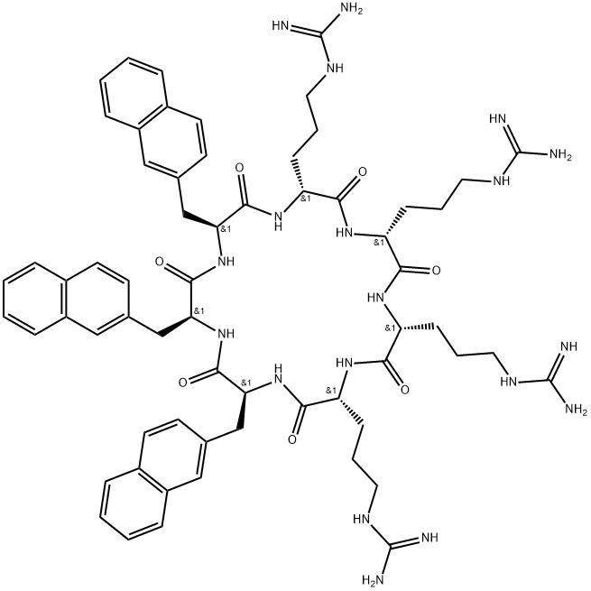 抗菌肽C[ARG-ARG-ARG-ARG-NAL-NAL-NAL] 结构式