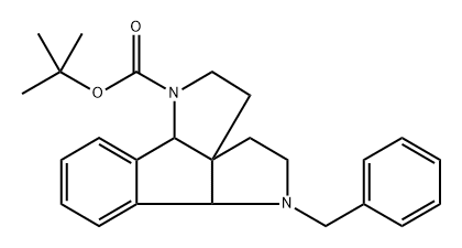 6-苄基-2,3,4,5,6,6A-六氢茚并[1,2-B:3,2-B']二吡咯-1(10BH)-羧酸叔丁酯 结构式
