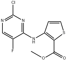 3-((2-氯-5-氟嘧啶-4-基)氨基)噻吩-2-羧酸甲酯 结构式