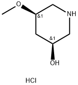 3-Piperidinol, 5-methoxy-, hydrochloride (1:1), (3S,5R)- 结构式