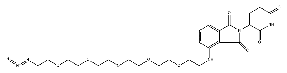 1H-Isoindole-1,3(2H)-dione, 4-[(17-azido-3,6,9,12,15-pentaoxaheptadec-1-yl)amino]-2-(2,6-dioxo-3-piperidinyl)- 结构式