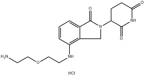 2,6-Piperidinedione, 3-[4-[[2-(2-aminoethoxy)ethyl]amino]-1,3-dihydro-1-oxo-2H-isoindol-2-yl]-, hydrochloride (1:2) 结构式