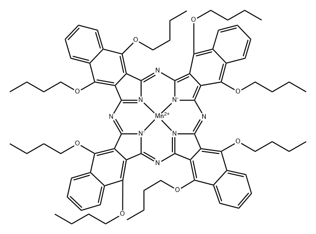 5,9,14,18,23,27,32,36-八丁氧基-2,3-萘酞菁锰 结构式