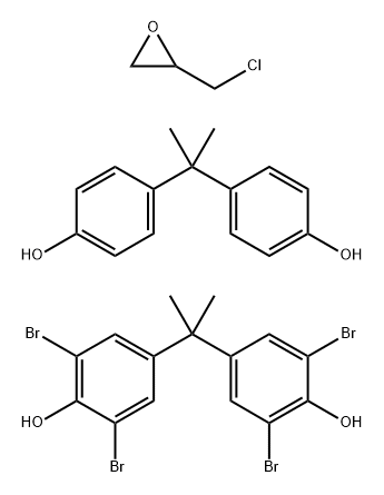 4,4'-二(1-甲基亚乙基)-2,6-二溴苯酚与氯甲基环氧乙烷和4,4'-二(1-甲基亚乙基)苯酚的聚合物 双酚A、环氧氯丙烷、四溴双酚A的聚合物 结构式