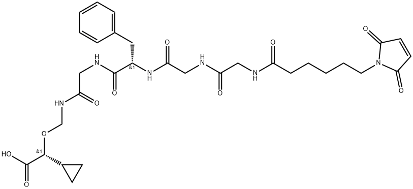 2R,10S)-10-BENZYL-2-CYCLOPROPYL-23-(2,5-DIOXO-2,5-DIHYDRO-1H-PYRROL-1-YL)-206,9,12,15,18-PENTAOXO-3-OXA-5,8,11,14,17-PENTAAZATRICOSANOIC ACID 结构式