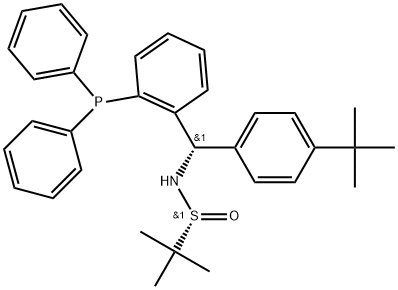 S(R)]-N-[(S)-(4-叔丁基苯基)[2-(二苯基膦)苯基]甲基]-2-叔丁基亚磺酰胺 结构式