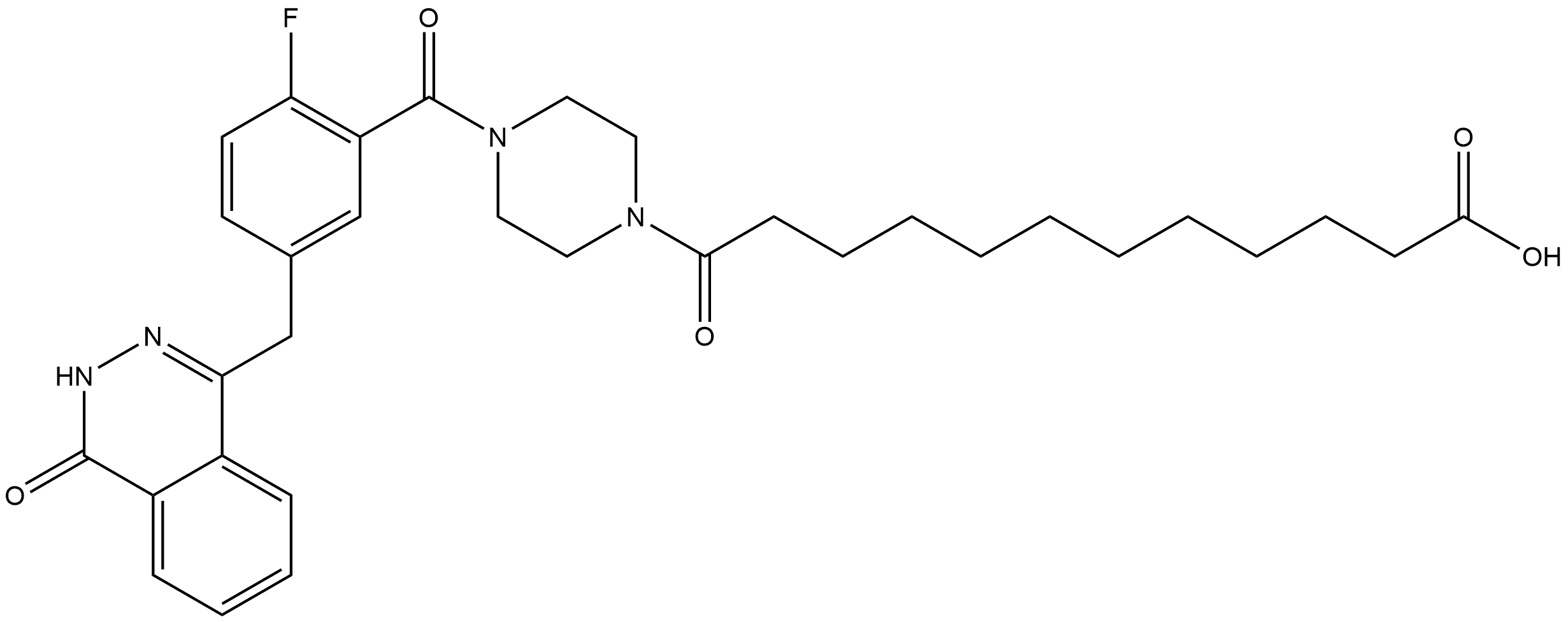 OLAPARIB IMPURITY 5-C12-DIACID 结构式