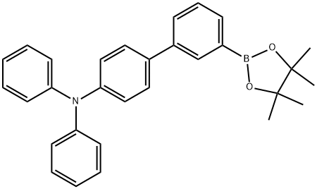 N、 N-二苯基-[3-(4,4,5,5-四甲基-1,3,2-二恶硼烷-2-基)-1,1'-联苯-4'-胺 结构式