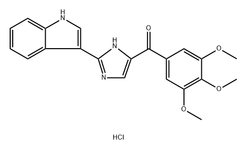 Methanone, [2-(1H-indol-3-yl)-1H-imidazol-5-yl](3,4,5-trimethoxyphenyl)-, hydrochloride (1:1) 结构式