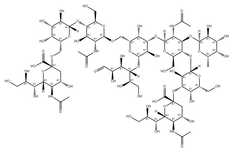 二唾液酸单岩藻糖基乳糖-N-六糖 结构式