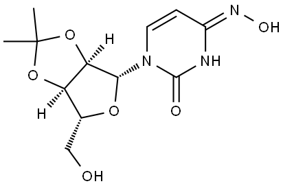 外消旋-(Z)-4-(羟基亚氨基)-1-((3aR,4R,6R,6aR)-6-(羟甲基)-2,2-二甲基四氢呋喃[3,4-d][1,3]二氧杂环己烷- 4-基)-3,4-二氢嘧啶-2(1H)-酮 结构式