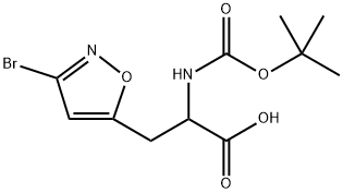 3-(3-bromo-1,2-oxazol-5-yl)-2-{[(tert-butoxy)carbonyl]amino}propanoic acid 结构式