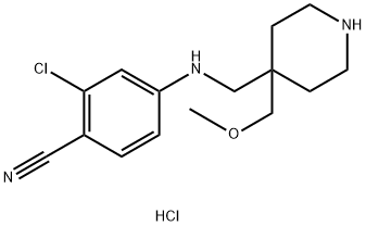 2-chloro-4-({[4-(methoxymethyl)piperidin-4-yl]methyl}amino)benzonitrile dihydrochloride 结构式