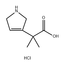 2-(2,5-dihydro-1H-pyrrol-3-yl)-2-methylpropanoic acid hydrochloride 结构式