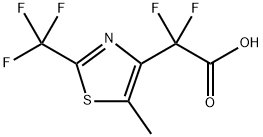 2,2-二氟-2-(5-甲基-2-(三氟甲基)噻唑-4-基)乙酸 结构式