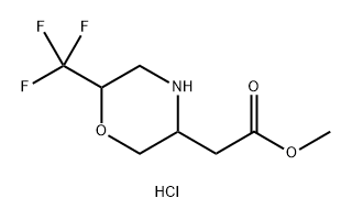methyl 2-[6-(trifluoromethyl)morpholin-3-yl]acetate hydrochloride, Mixture of diastereomers 结构式