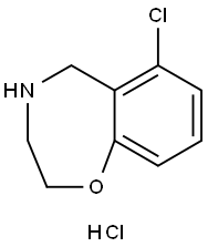 6-氯-2,3,4,5-四氢苯并[F][1,4]氧氮杂环庚烷盐酸盐 结构式