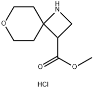 methyl 7-oxa-1-azaspiro[3.5]nonane-3-carboxylate hydrochloride 结构式