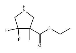 ethyl 4,4-difluoro-3-methyl-pyrrolidine-3-carboxylate 结构式